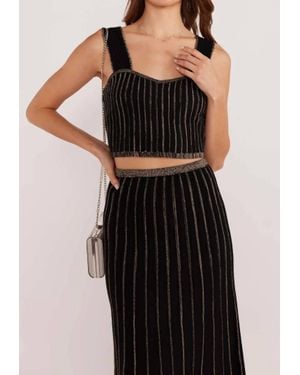 MINKPINK Celia Lurex Striped Top - Black