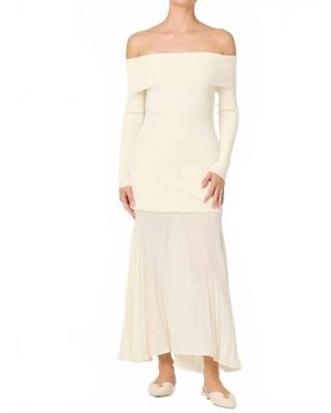 Astr Lidia Mixed Media Maxi Dress - Natural