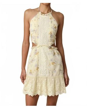 Olivaceous Evie Halter Mini Dress - Natural