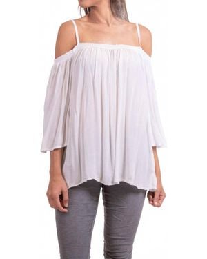 Gigi Moda Arianna Square Neck Top - White