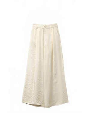 Q2 Wide Leg Shiny Pants - White