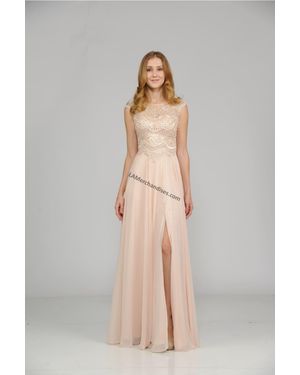 TRUEDAMES Cap Sleeve Long Chiffon Mother Of Bride Dress - White