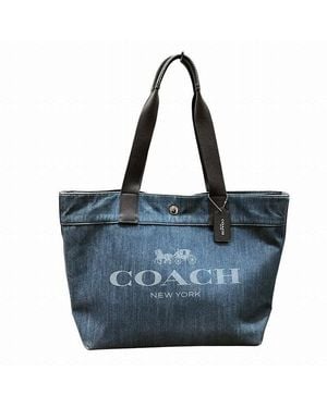 COACH Logo Denim Tote Bag - Blue