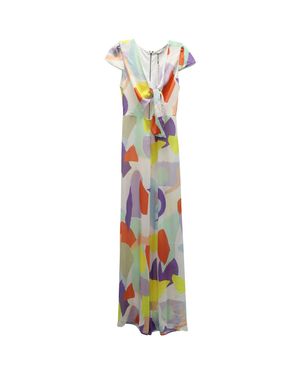 Alice + Olivia Geo Collage Silk Jumpsuit - Multicolor