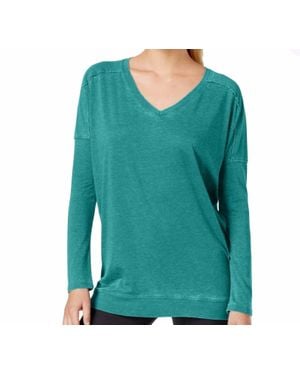 Calvin Klein Performance Long Sleeve V-Neck Top - Green