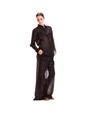 Cynthia Rowley Salina Sheer Shirt - Black