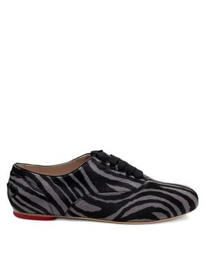 Hogan Zebra-Print Lace-Up Sneakers - Black