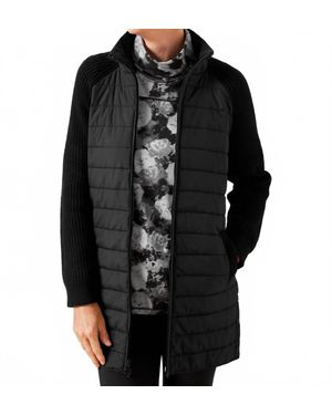 Talbots Quilted Sweater Jacket - Black