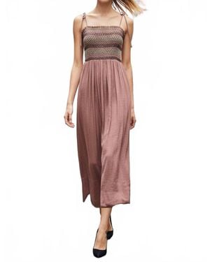 VAVA Eyewear Color Smocking Maxi Dress - Red