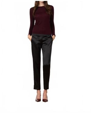 Avenue Montaigne Satin Ben Pants - Black