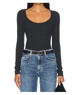 Agolde Corey Scoop Neck Tee - Black