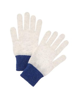 Brodie Cashmere Lurex Cuff Cashmere Gloves - White