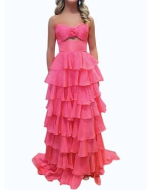 Sherri Hill Layered Prom Dress - Pink