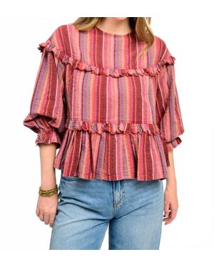 Ivy Jane Muti Striped Tier Top - Red