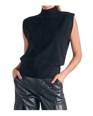 Elan Sleeveless Turtleneck Sweater - Blue