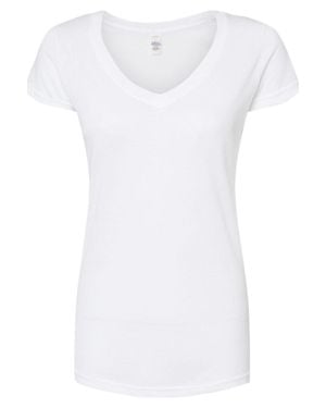 Tultex Poly-Rich V-Neck T-Shirt - White