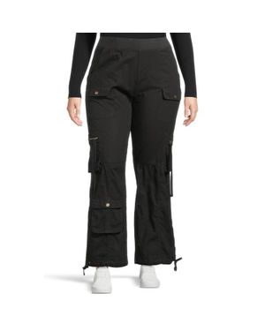 XCVI Poplin Chaucer Cargo Pants Stretch Straight Leg Jzz1071 - Black