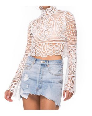 Stone Cold Fox Perkins Crop Top - White