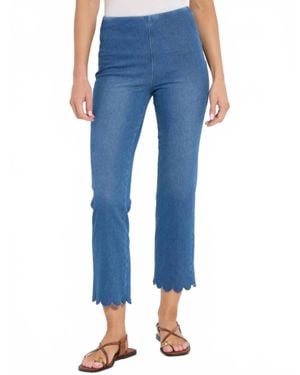 Lyssé Scallop Edge Baby Boot Leg Pant - Blue