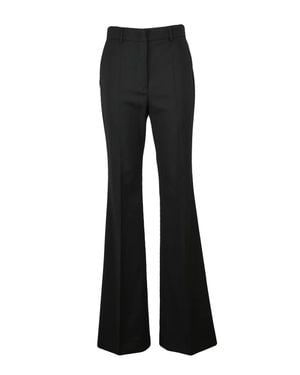 Sportmax Tailored Virgin Wool Pants With Fitted Waist And Flared Hem - Black