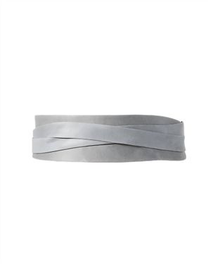 Ada Wrap Leather Belt - Gray