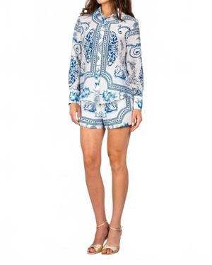 Lavender Brown Della Shorts - Blue