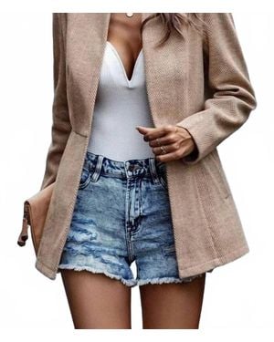 Miss Sparkling Open Front Blazer - Blue