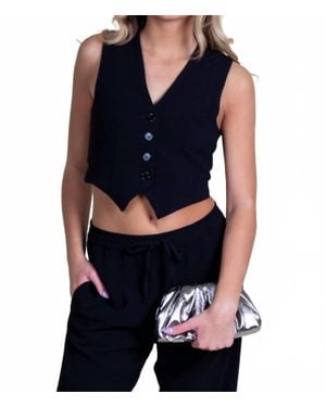 Enza Costa Crepe Vest - Blue