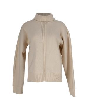 Jil Sander Knitted Mock-Neck Open Back Sweater - Gray