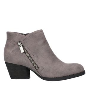 Bella Vita Bobbi Bootie Zipper Block Heel Ankle Boots Hawk757 - Gray