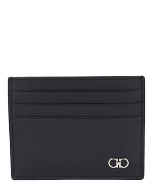 Ferragamo Gancini Leather Card Holder - Black