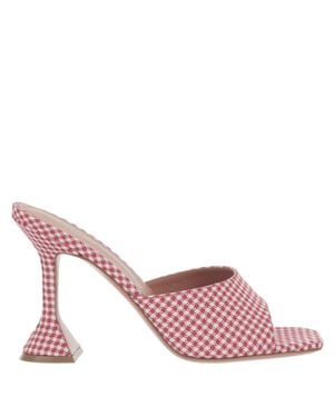 AMINA MUADDI Lupita Open-Toe Sandals With Chunky Heel And Gingham Pattern - Pink