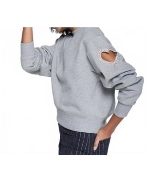 Vilagallo Cut Out Heart Sweater - Gray