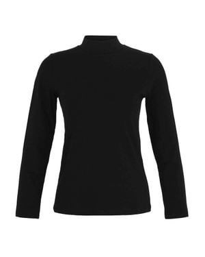 Dolcezza Mock Neck Long-Sleeved Top - Black