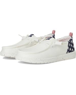 HEYDUDE Wendy Funk Americana Stars Slip-On Shoes - White