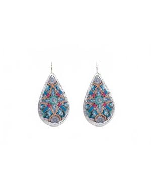 Avenue Chic Leaf Charlemagne Earrings - Blue