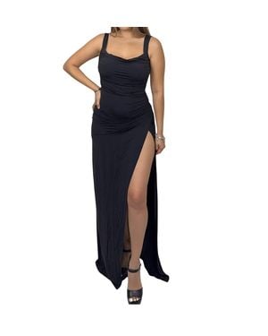 Loly In The Sky Nara Open Back Bow Maxi Dress - Blue