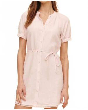 Bella Dahl Short Sleeve Linen Dress - Pink