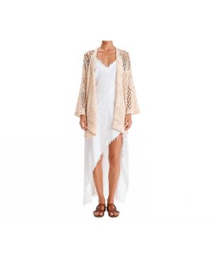 Kourbela Nature Texture Long-Sleeve Cardigan - Blue