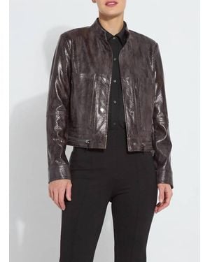 Lyssé Bennett Patent Foil Vegan Leather Jacket - Gray