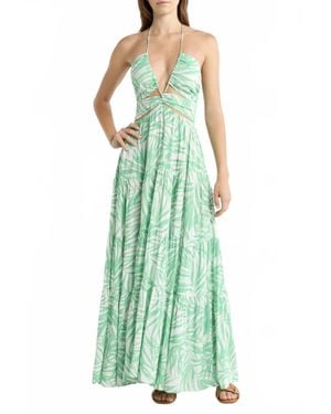 Elan Bali Cut Out Maxi Dress - Green