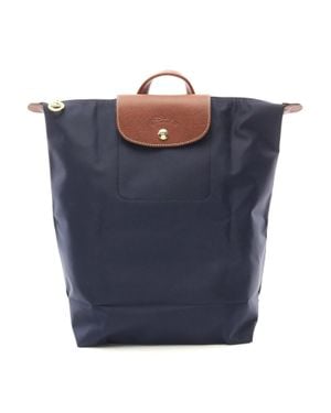 Longchamp Le Pliage Original M Backpack Fabric Leather - Blue