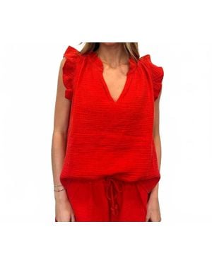 Xirena Bex V-Neck Top - Red