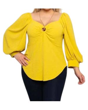 Endless Curves Sweetheart O Ring Blouse - Yellow