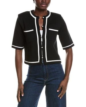 Minnie Rose Tipped Cropped Jacket - Black