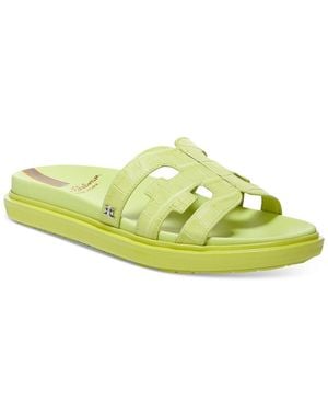 Sam Edelman Valeri I0103L5 Sandals 10.5 Kiwi Leather Cutout Slide Khd525 - Yellow