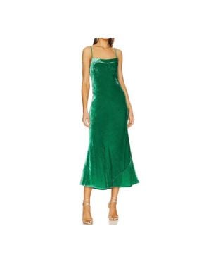 RHODE Jemima Velvet Slip Style Maxi Dress - Green