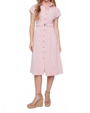 Renuar Mint To Blush Stripe Midi Dress - Pink
