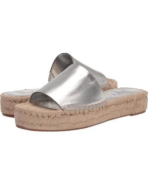DKNY Camillo Sandals Leather Slip On Platform Espadrille Lion446 - Gray