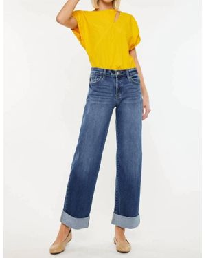 Kancan High Rise Wide Leg Jeans - Blue